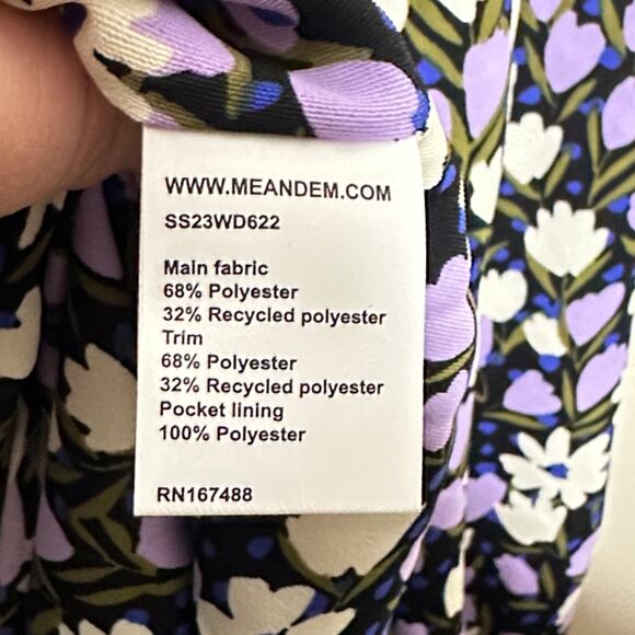 ME + EM Natural Spring Garden Print Fit & Flare Dress Purple Sz 12 $445 {BB43} - Picture 10 of 10